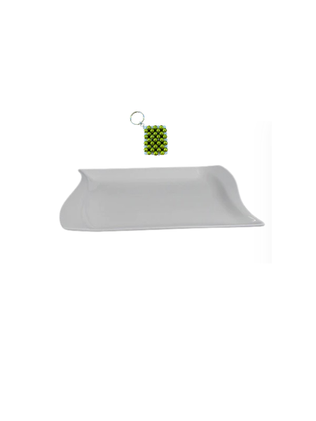 Porcelain Rectangular Dinner Plate And A Key Holder