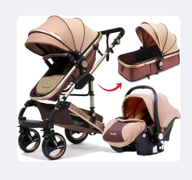 Belecoo Q3 Baby Stroller 3 In 1 Newborn Baby Carriage-Brown