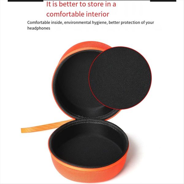 for Sony Wh-1000Xm5 Qcy H3/H4 Eva Carrying Case Headphone Bag Orange