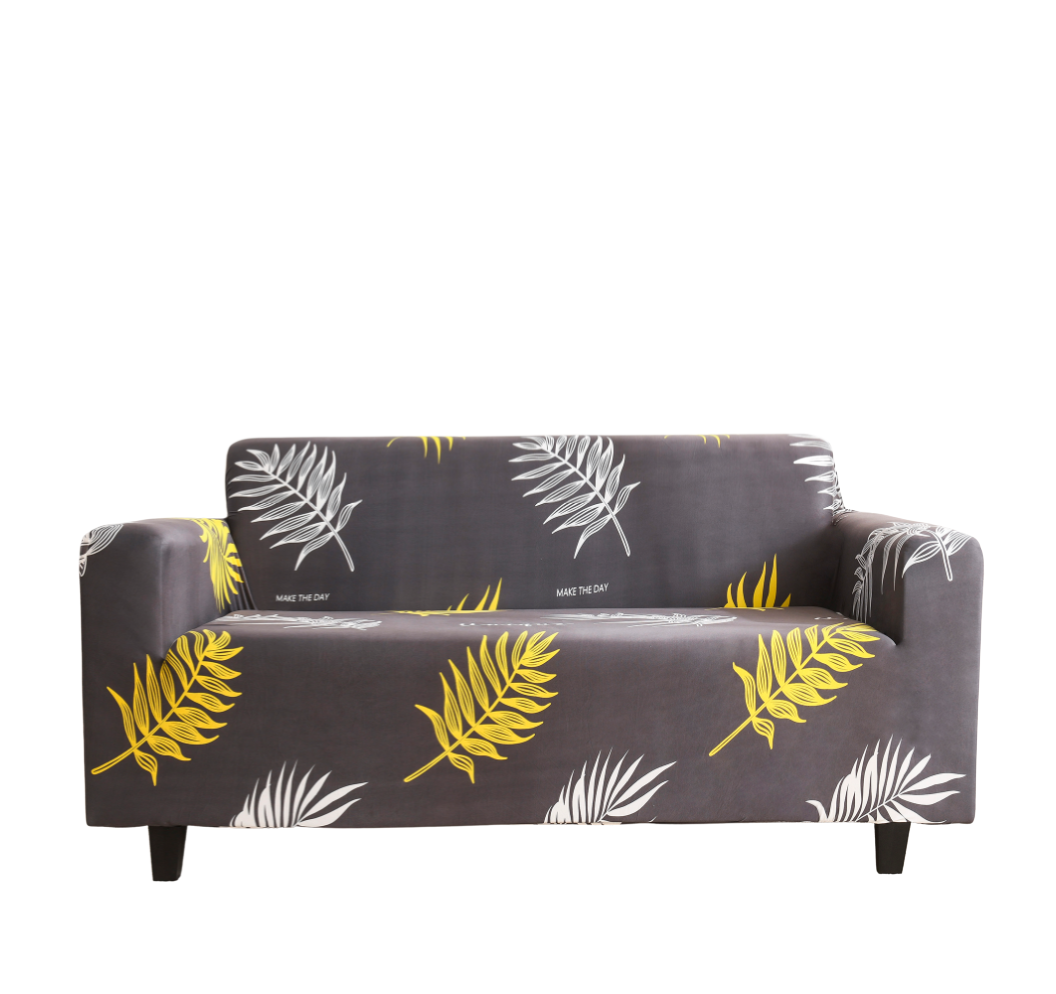 Decorative Sofa Covers-Grey with Yellow and White Leaves | Shop Today ...