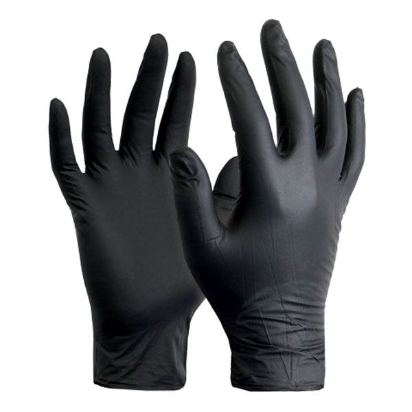Black Nitrile Powder Free Gloves - Box of 100 - Large