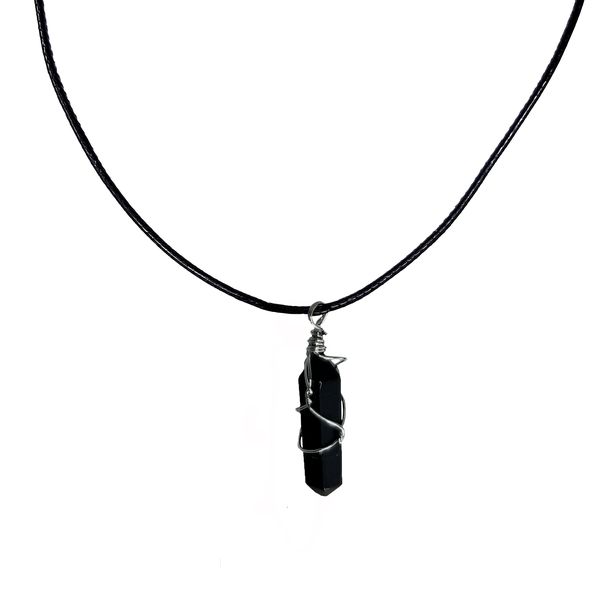 Earth Stone Collection - Wire Wrapped Onyx Stone Necklace