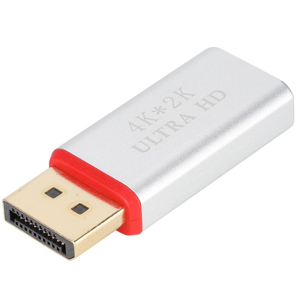 DP to HDMI Adapter - 4K Ultra HD (Silver Red)