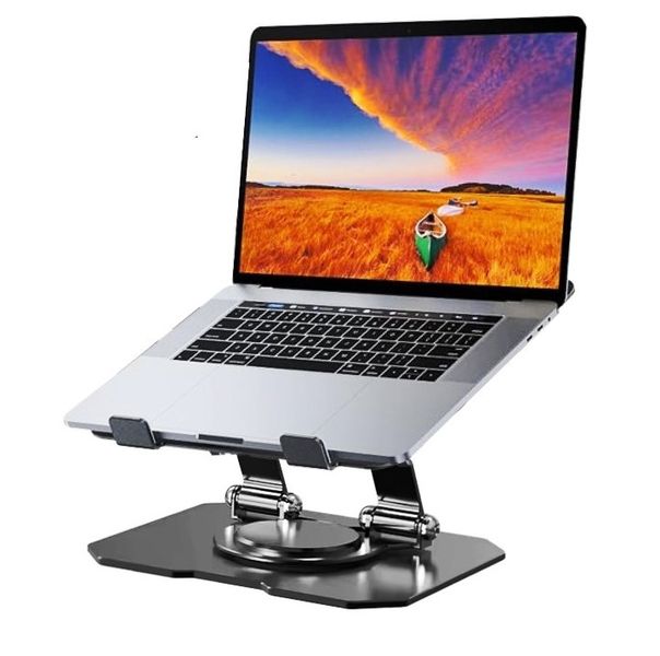 Metal Adjustable Riser Foldable Rotating Desktop Laptop Stand Holder-Small