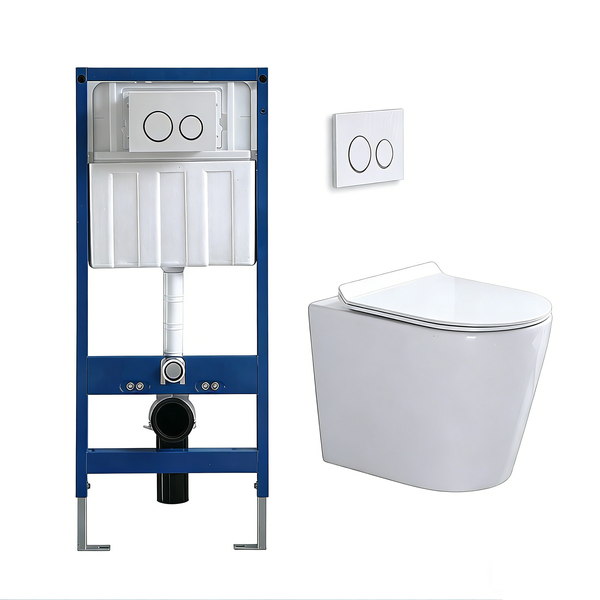 Wall-Hung Toilet Set with In-Wall Tank-Space-Saving,Easy-Clean,Ultra-Stable
