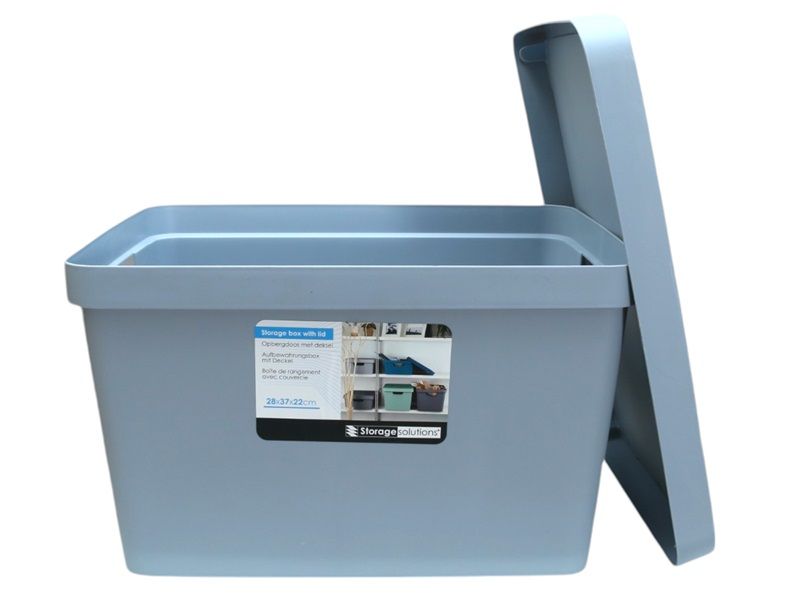 Storage Solutions Plastic Storage Box with Lid 37x28x22CM