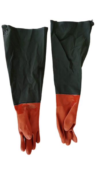 Elbow Length Gloves - Textured Fingers - Rubber