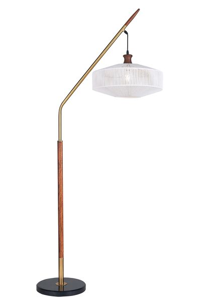 Bright Star Lighting SL429 Gold Standing Lamp with Hemp Shade