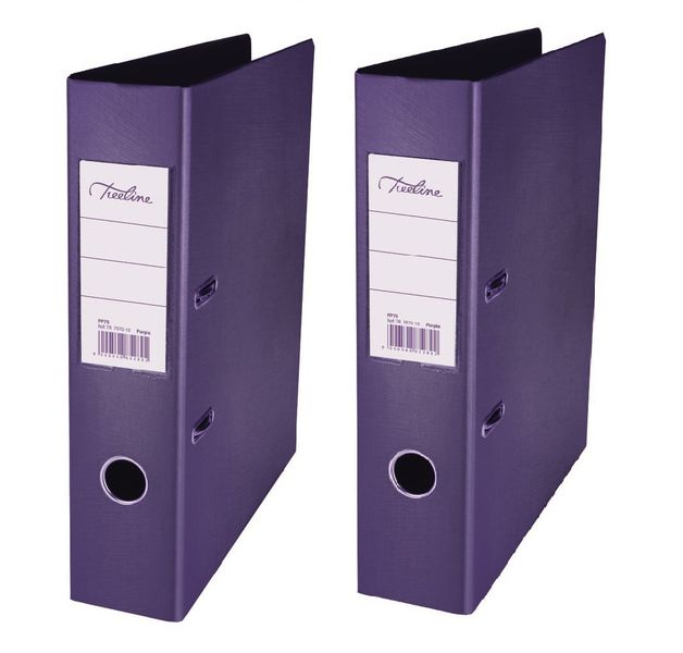 Treeline Purple PP Lever Arch File - Pack of 2