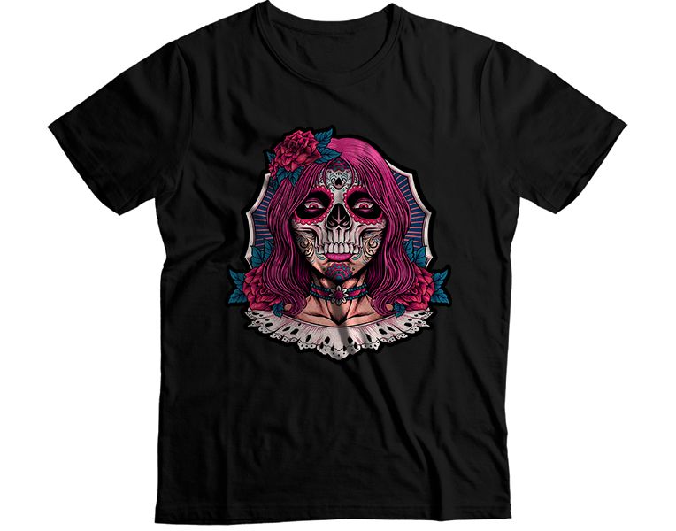 Woman Skull art T-Shirt