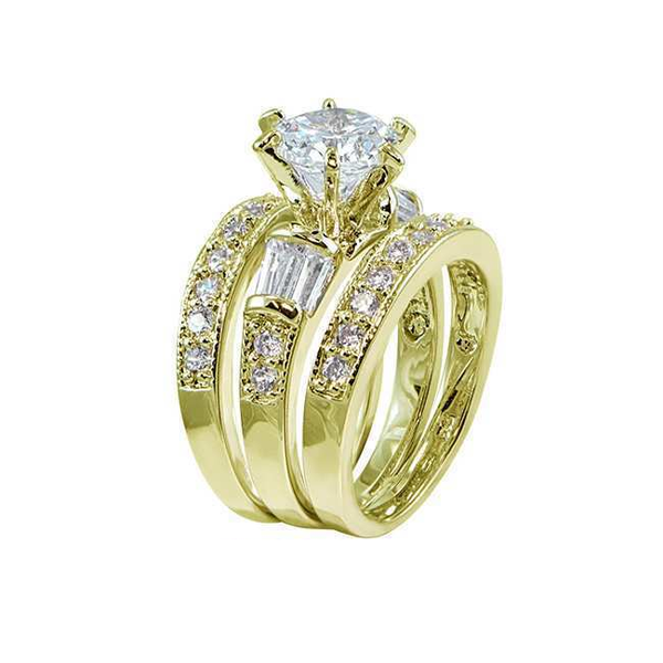 ZELTRYN Luxury Couple's Center Stone Ring Set