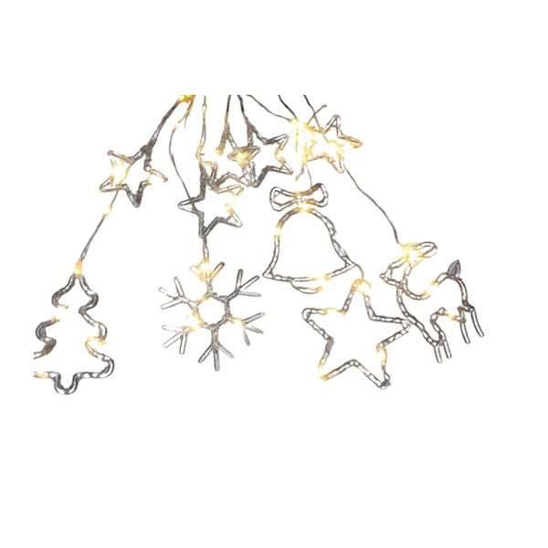 AT-200 Star &amp; Bell LED Curtain Christmas Lights - Indoor Outdoor Décor