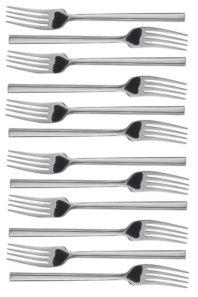 Table Fork 12 Piece Square Handle Stainless Steel