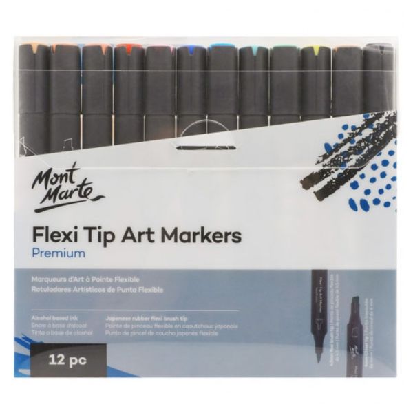 Mont Marte Premium Flexi Tip Art Markers 12pc