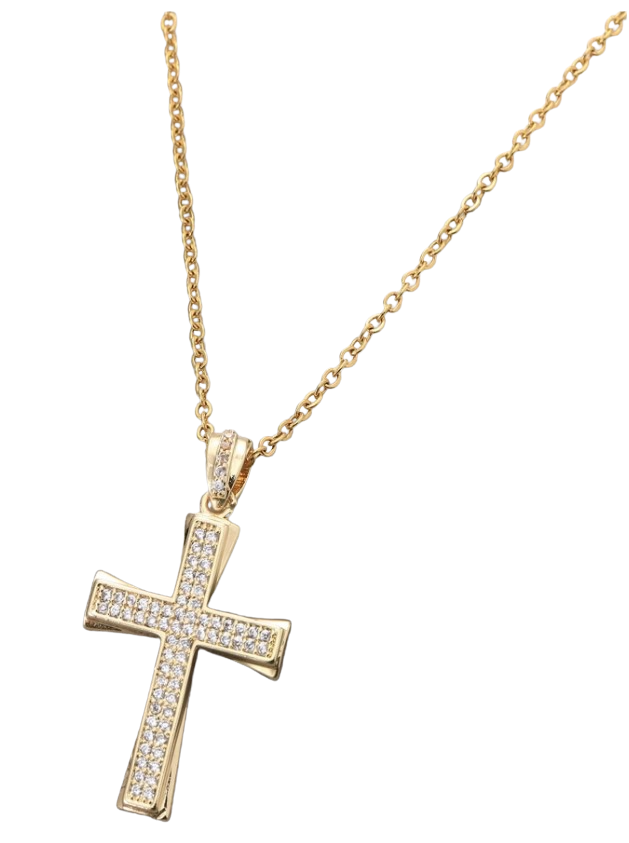 Cross Pendant Necklace by J Factor Yellow Gold Shop Today. Get it