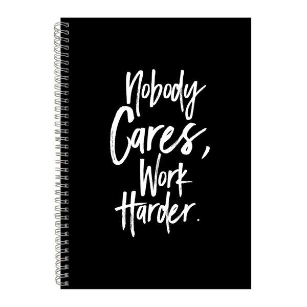 Harder A4 Notebook Spiral Lined Motivational Saying Graphic Notepad Gift204