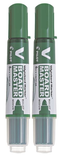 Pilot V Board Master Bullet Tip Whiteboard Marker Pack of 2 - Green