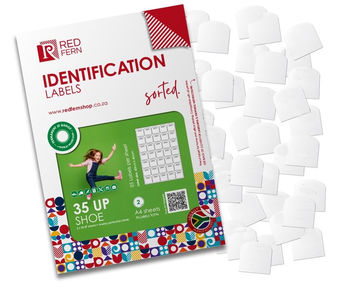 Redfern Identification 35up A4 Self-Adhesive Label Pack (With Clear Labels)