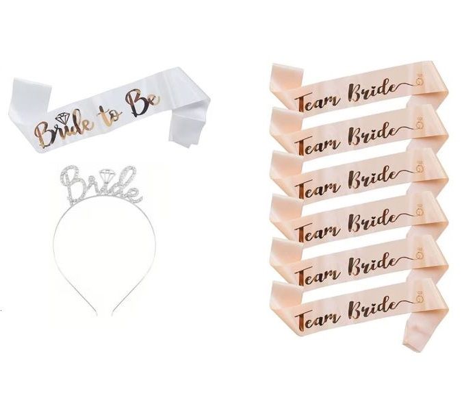 Bachelorette/Bride To Be Party Crown and Shashes