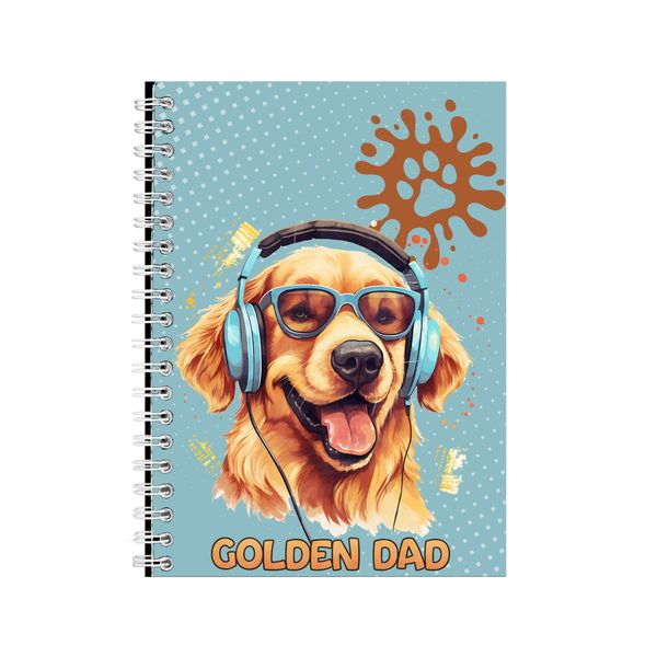Golden Dad A5 Notebook Spiral and Lined Golden Retriever Graphic Notepad109