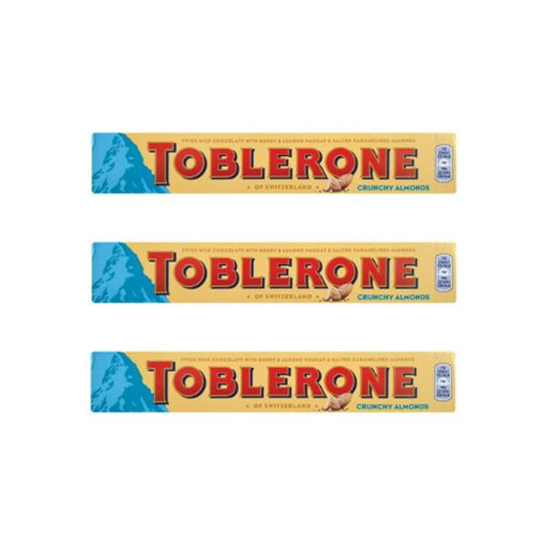 Toblerone Chocolate Slab Crunchy Almond 3 x 100g