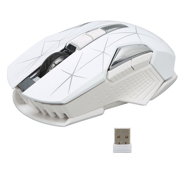 Wireless Mouse 2.4G Ergonomic 3 DPI Compatible with PC laptop white