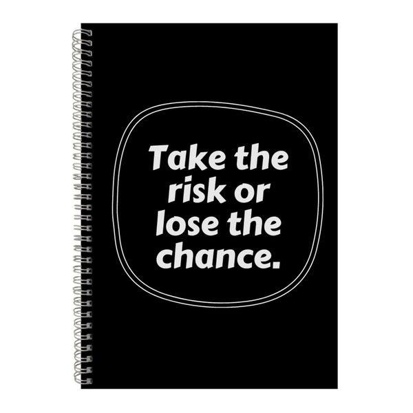 Risks A4 Notebook Spiral Lined Motivational Sayings Graphic Notepad Gift244