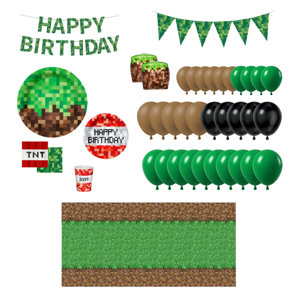 Pixel Minecraft-Inspired Party Pack for 10