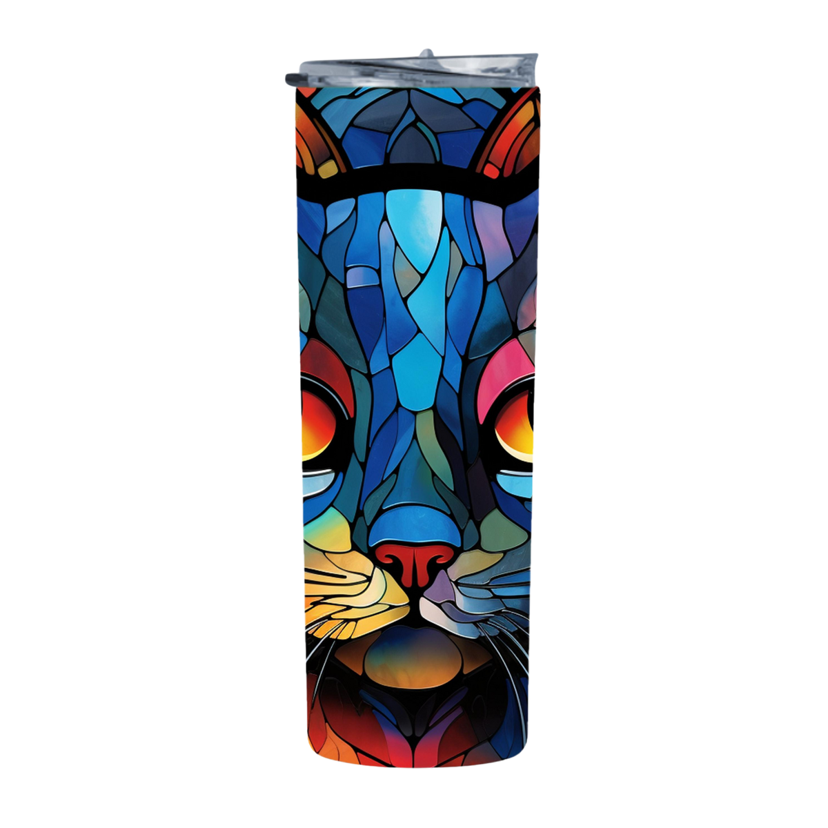 Cat Stained Glass Cat 20 Oz Straight Skinny Tumbler 226 | Shop Today ...