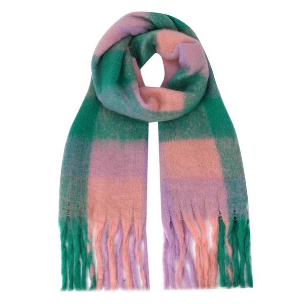 SoGood-Candy - Oversized Colour Block Scarf - Lilac Multi