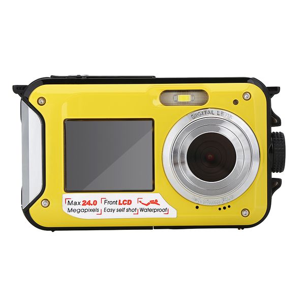 Waterproof Dual Screen Camera, HD DSLR Camcorder DV, Yellow
