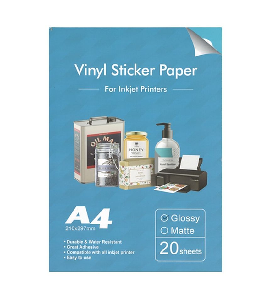 PET Vinyl White Printable Glossy Sticker Paper A4 ( 20 Sheets ) | Shop ...