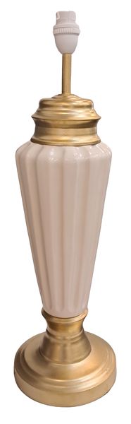 Lamps Lined Ceramic and Metal Table Lamp