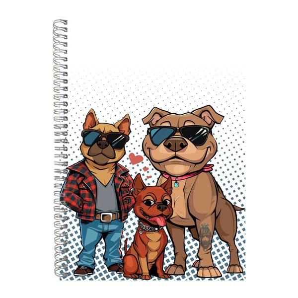 Dudes A4 Notebook Spiral Lined Trendy Pitbull Lover Graphic Notepad Gift180