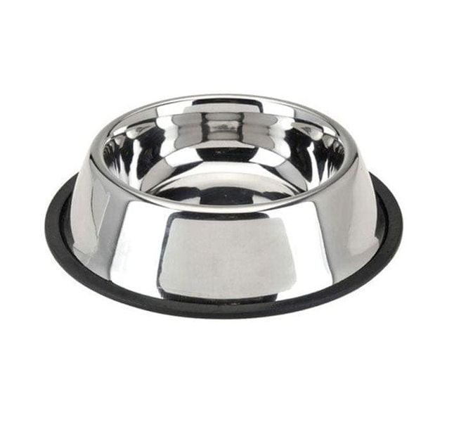 Steel Anti Skid Pet Bowl With Stripes 900ml