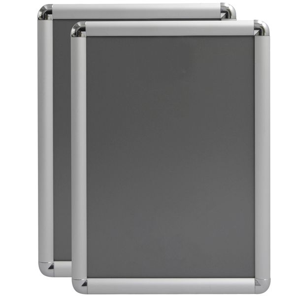 Set of 2 A3 Aluminium Easy Loader Poster Frames with Round corners