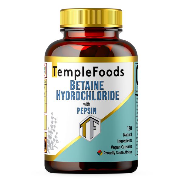Temple Foods Betaine Hydrochloride HCL with Pepsin - Protein Digestion