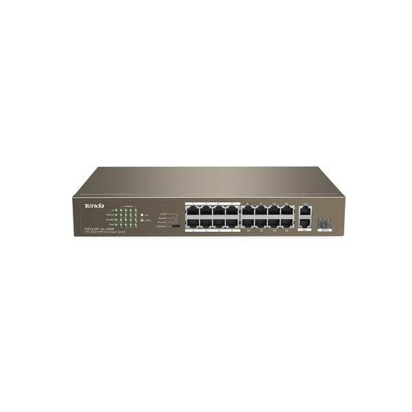 Tenda 16-Port Ethernet Switch with 16-Port PoE
