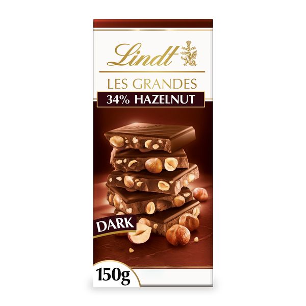 Lindt LES GRANDES Dark Hazelnut 150g Slab