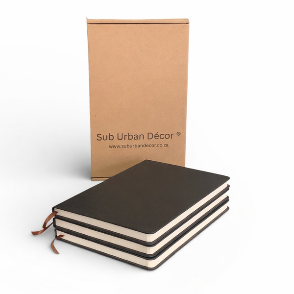 A5 Hardcover Lined PU Notebook - Pack of 3