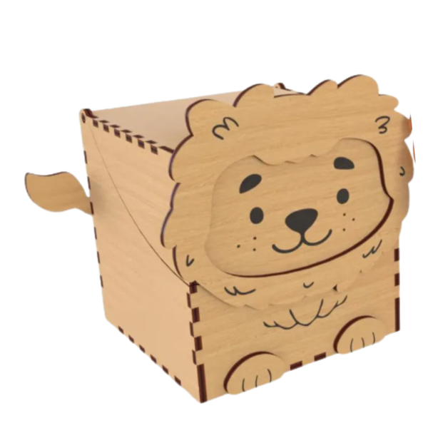 Unpainted Laser-Cut Animal Diaper Box - Baby Shower &amp; Newborn Keepsake2