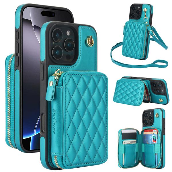 Compatible with iPhone 17 Pro Max crossbody zippered phone case