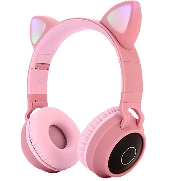 Techme BT028C LED Cat Ear Wireless Bluetooth Headphones with Mic