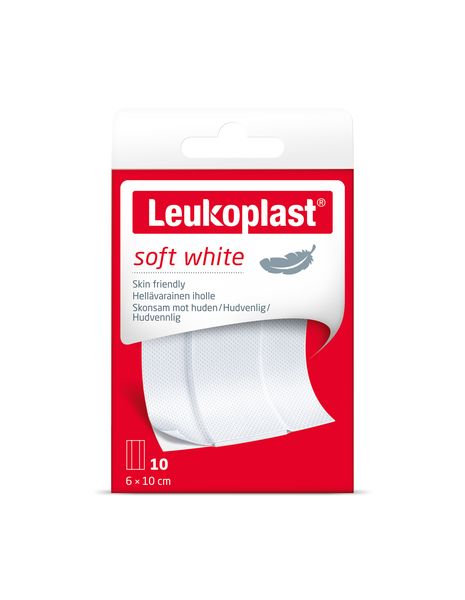 Leukoplast soft white plaster sensitive skin 6cmx10cm (bulk pack 10 boxes)