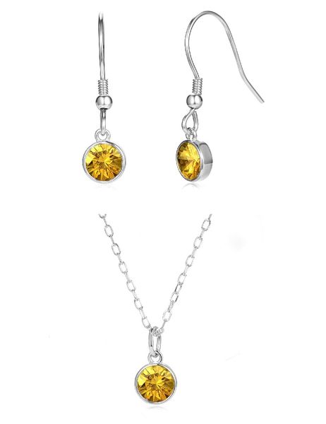 Crystalize 925 Silver November Birthstone Set with Swarovski Crystal