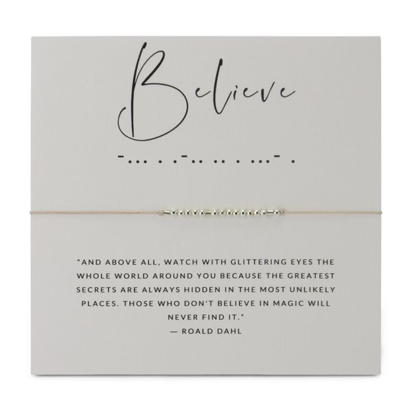 Meivee - Morse Code Bracelet - Believe - Silver