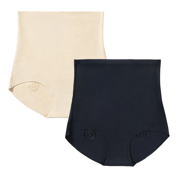 Luxury Tummy Control High Waisted Panties 2-Pack - Nude &amp; Black
