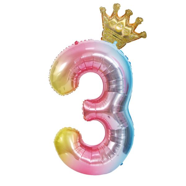 Crown Birthday Balloon Number 3