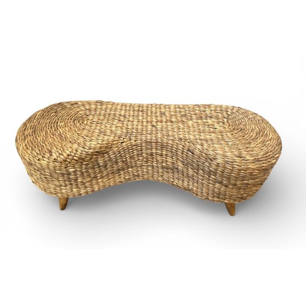 Stool Handwoven Rattan Kidney-Shaped | Organic Accent Seat
