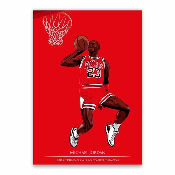 Michael Jordan Cartoon Champion Poster - A1